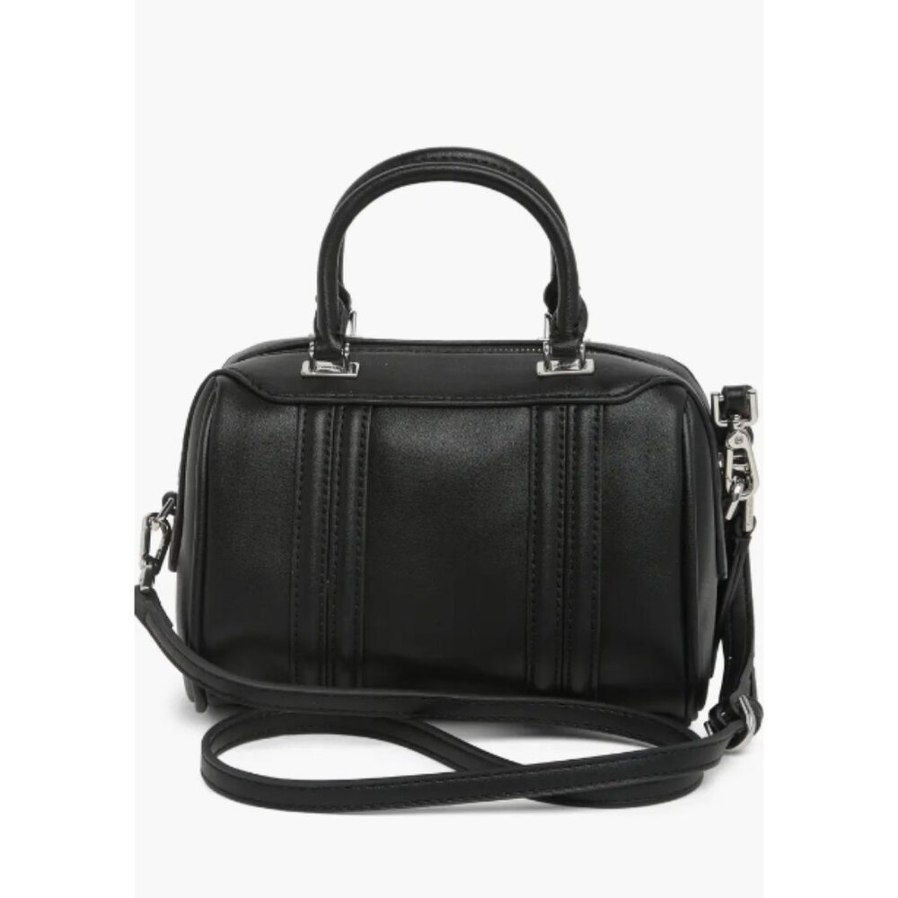 Calvin Klein Faux Leather Bag Blake Mini Crossbody Purse Silver Tone NWT